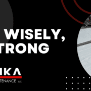 Commercial roof with a message to choose wisely and build strong by Vodika Roofing & Maintenance.